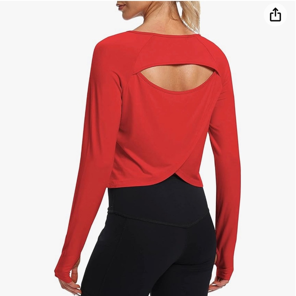 NWT Bestisun Long Sleeve Workout Crop Top
